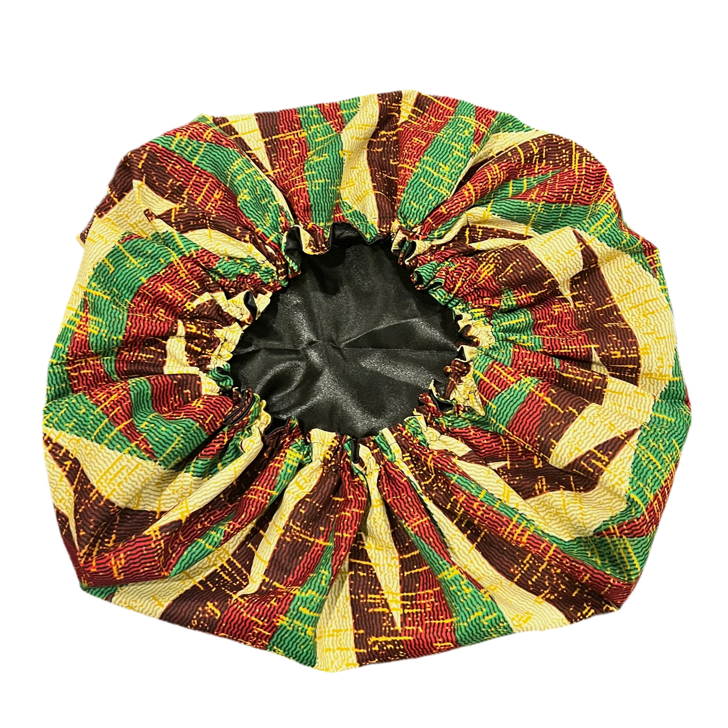 Burgundy/Green Kente Bonnet