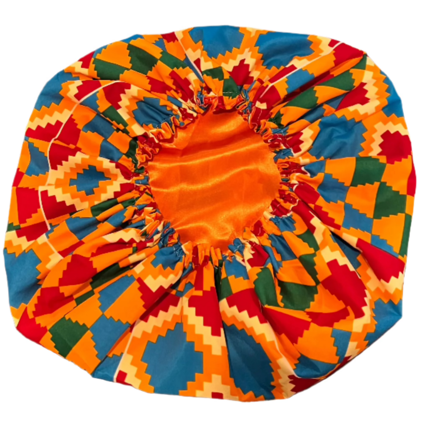 Orange Kente Bonnet
