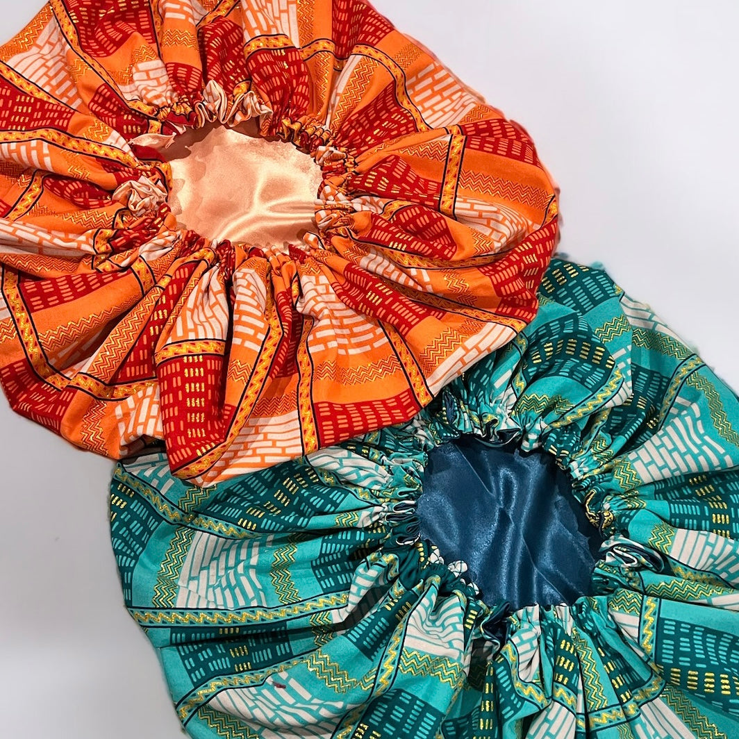 Kente Bonnet Set