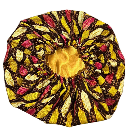 Rhombus Ankara Satin Bonnet