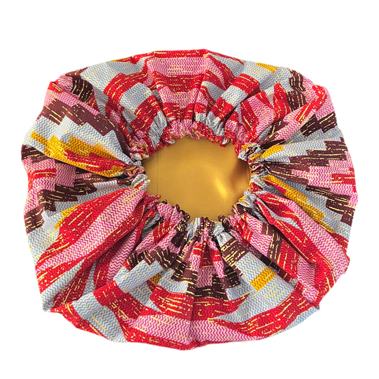 Pink/Gold Kente Bonnet