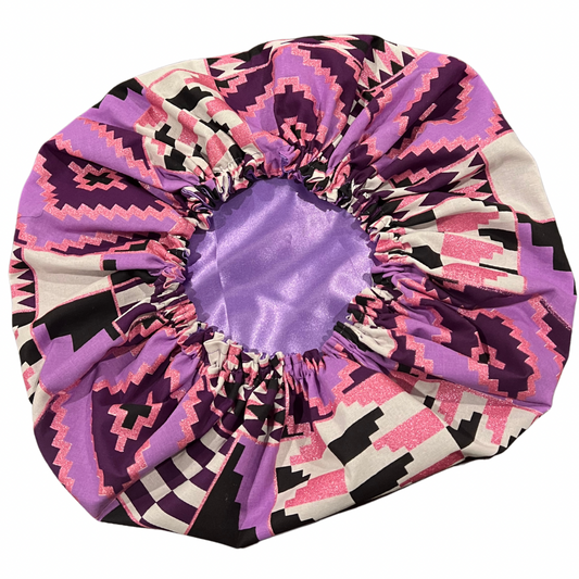 Purple/Pink Kente Bonnet